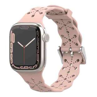 Lace Silicone Watch Band For Apple Watch Series 8&7 41mm / SE 2&6&SE&5&4 40mm / 3&2&1 38mm(Vintage Rose)