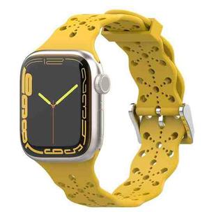 Lace Silicone Watch Band For Apple Watch Series 8&7 41mm / SE 2&6&SE&5&4 40mm / 3&2&1 38mm(Yellow)