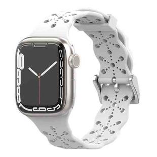 Lace Silicone Watch Band For Apple Watch Series 8&7 41mm / SE 2&6&SE&5&4 40mm / 3&2&1 38mm(White)