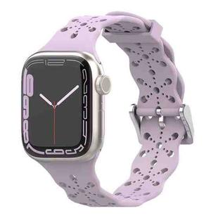 Lace Silicone Watch Band For Apple Watch Ultra 49mm / Series 8&7 45mm / SE 2&6&SE&5&4 44mm / 3&2&1 42mm(Purple)
