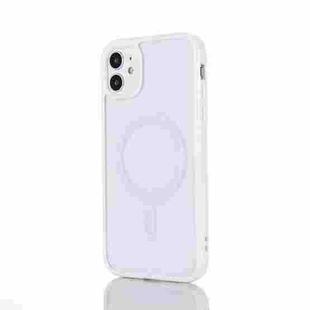 2 in 1 Colorful Frame Transparent Magnetic Phone Case For iPhone 12 / 12 Pro(White)