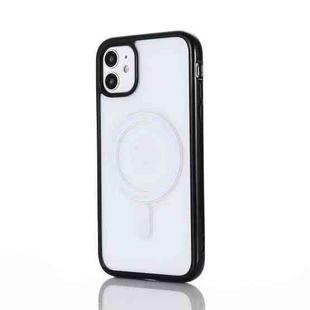 2 in 1 Colorful Frame Transparent Magnetic Phone Case For iPhone 12 Pro Max(Black)