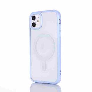 2 in 1 Colorful Frame Transparent Magnetic Phone Case For iPhone 12 Pro Max(Light Blue)