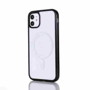 2 in 1 Colorful Frame Transparent Magnetic Phone Case For iPhone 11 Pro(Black)