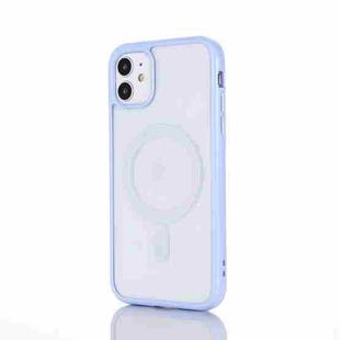 2 in 1 Colorful Frame Transparent Magnetic Phone Case For iPhone 11 Pro(Light Blue)