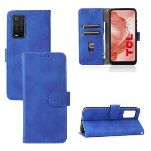 For TCL 205 Skin Feel Magnetic Buckle Leather Phone Case(Blue)