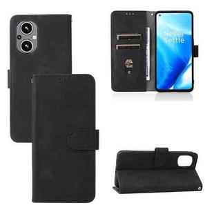 For OnePlus Nord N20 5G Skin Feel Magnetic Buckle Leather Phone Case(Black)