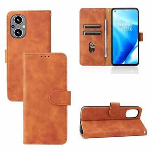 For OnePlus Nord N20 5G Skin Feel Magnetic Buckle Leather Phone Case(Brown)