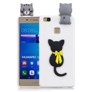 For Huawei P9 Lite 3D Cartoon Pattern Shockproof TPU Protective Case(Little Black Cat)