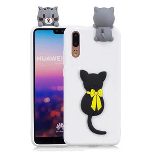 For Huawei P20 3D Cartoon Pattern Shockproof TPU Protective Case(Little Black Cat)
