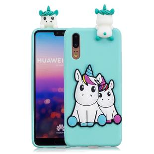 For Huawei P20 3D Cartoon Pattern Shockproof TPU Protective Case(Couple Unicorn)