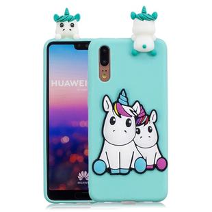 For Huawei P20 Pro 3D Cartoon Pattern Shockproof TPU Protective Case(Couple Unicorn)