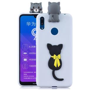For Huawei Y7 2019 3D Cartoon Pattern Shockproof TPU Protective Case(Little Black Cat)