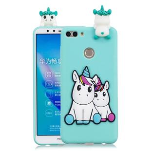 For Huawei Y9 2018 3D Cartoon Pattern Shockproof TPU Protective Case(Couple Unicorn)