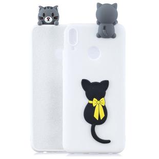 For Huawei Y9 2019 3D Cartoon Pattern Shockproof TPU Protective Case(Little Black Cat)