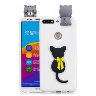 For Huawei Honor 7C 3D Cartoon Pattern Shockproof TPU Protective Case(Little Black Cat)