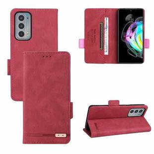 For Motorola Edge 20 Magnetic Clasp Leather Phone Case(Red)