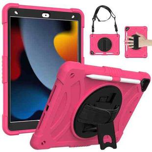 For iPad 10.2 2021 / 2020 / 2019 PC + Silicone Combination Tablet Case(Rose Red)