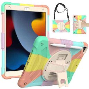 For iPad 10.2 2021 / 2020 / 2019 PC + Silicone Combination Tablet Case(Colorful Rose Gold)