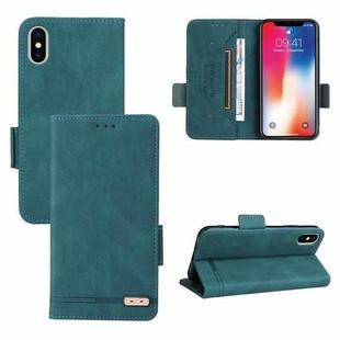 For iPhone X / XS Magnetic Clasp Leather Phone Case(Green)