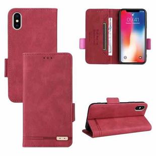 For iPhone X / XS Magnetic Clasp Leather Phone Case(Red)
