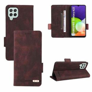 For Samsung Galaxy A22 4G Magnetic Clasp Leather Phone Case(Brown)
