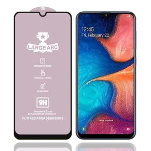 For Galaxy A20 9H HD Large Arc High Alumina Full Screen Tempered Glass Film