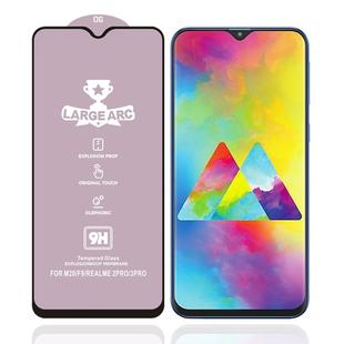 For Galaxy M20 9H HD Large Arc High Alumina Full Screen Tempered Glass Film