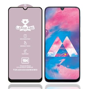 For Galaxy M30 9H HD Large Arc High Alumina Full Screen Tempered Glass Film