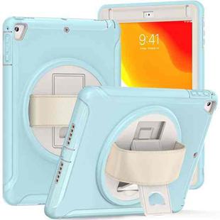 360 Degree Rotation PC + TPU Tablet Case For iPad 9.7 2018 / 2017(Ice Blue)