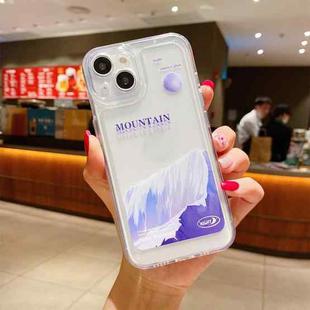 Transparent TPU Shockproof Phone Case For iPhone 13 Pro Max(White Snow Mountain)