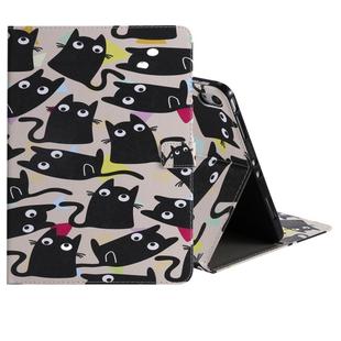 For iPad Pro 11 (2018) Colored Drawing Pattern Horizontal Flip PU Leather Case with Holder & Card Slots & Wallet(Little Cat)