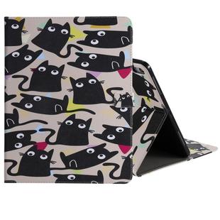 for iPad Pro 12.9 (2018) Colored Drawing Pattern Horizontal Flip PU Leather Case with Holder & Card Slots & Wallet (Little Cat)