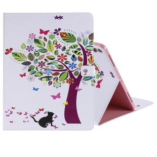 for iPad Pro 12.9 (2018) Colored Drawing Pattern Horizontal Flip PU Leather Case with Holder & Card Slots & Wallet (Cat and Tree)