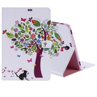For Galaxy Tab S4 10.5 T830 / T835 Colored Drawing Pattern Horizontal Flip PU Leather Case with Holder & Card Slots & Wallet (Cat and Tree)