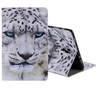 For Galaxy Tab A 10.5 T590 / T595 Colored Drawing Pattern Horizontal Flip PU Leather Case with Holder & Card Slots & Wallet(White Panther)