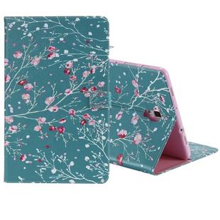 For Galaxy Tab A 10.5 T590 / T595 Colored Drawing Pattern Horizontal Flip PU Leather Case with Holder & Card Slots & Wallet(Apricot Tree)