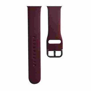 Silicone Watch Band, Size: L 132mm For Apple Watch Series 8&7 41mm / SE 2&6&SE&5&4 40mm / 3&2&1 38mm(Wine Red)