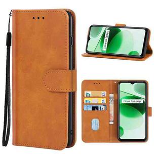 Leather Phone Case For OPPO Realme C35(Brown)