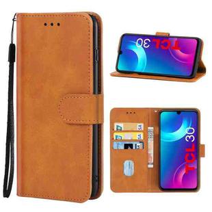 Leather Phone Case For TCL 30(Brown)