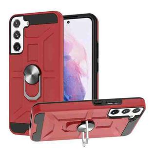 For Samsung Galaxy S22 5G War-god Armor Ring Holder TPU + PC Phone Case(Red)