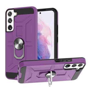 For Samsung Galaxy S22 5G War-god Armor Ring Holder TPU + PC Phone Case(Purple)