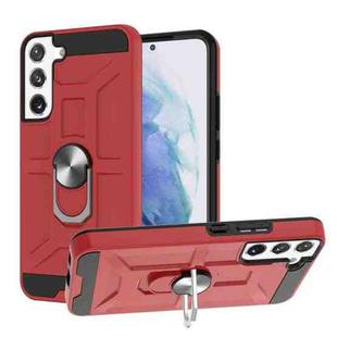 For Samsung Galaxy S22+ 5G War-god Armor Ring Holder TPU + PC Phone Case(Red)