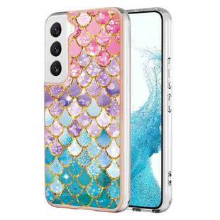 For Samsung Galaxy S22 5G Electroplating IMD TPU Phone Case(Colorful Scales)