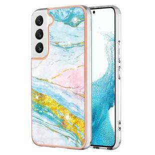 For Samsung Galaxy S22+ 5G Electroplating Marble IMD TPU Phone Case(Green 004)