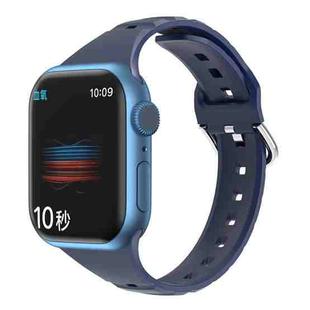 Silicone Small Waist Watch Band For Apple Watch Series 8&7 41mm / SE 2&6&SE&5&4 40mm / 3&2&1 38mm(Navy Blue)