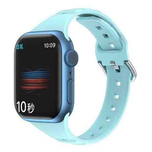 Silicone Small Waist Watch Band For Apple Watch Series 8&7 41mm / SE 2&6&SE&5&4 40mm / 3&2&1 38mm(Light Blue)