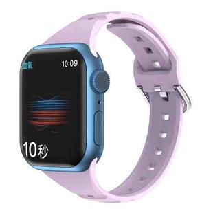 Silicone Small Waist Watch Band For Apple Watch Series 8&7 41mm / SE 2&6&SE&5&4 40mm / 3&2&1 38mm(Lavender)