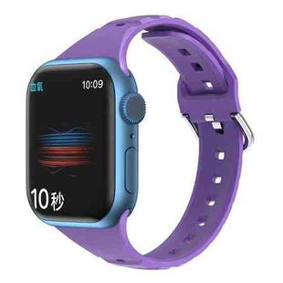 Silicone Small Waist Watch Band For Apple Watch Ultra 49mm / Series 8&7 45mm / SE 2&6&SE&5&4 44mm / 3&2&1 42mm(Purple)