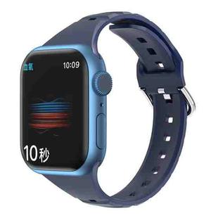 Silicone Small Waist Watch Band For Apple Watch Ultra 49mm / Series 8&7 45mm / SE 2&6&SE&5&4 44mm / 3&2&1 42mm(Navy Blue)
